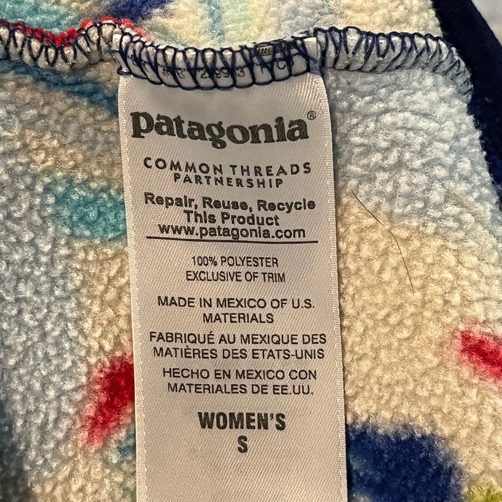 Patagonia Synchilla Snap-T Pullover Womens Small Blue Feathers Fleece 25455 - Picture 5 of 10